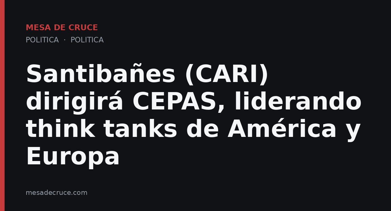 Santibañes (CARI) dirigirá CEPAS, liderando think tanks de América y Europa