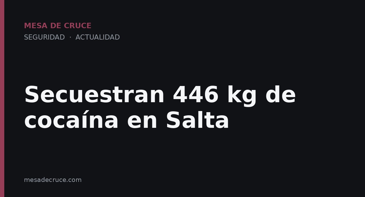 Secuestran 446 kg de cocaína en Salta
