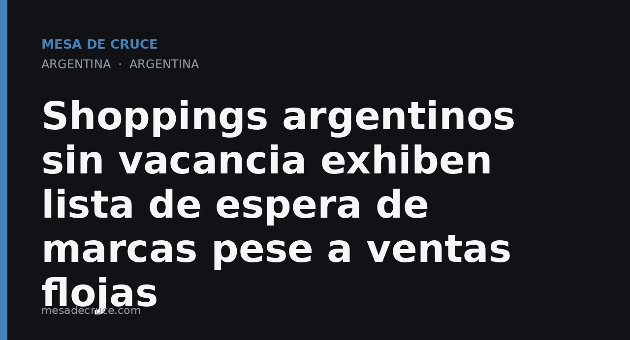 Shoppings argentinos sin vacancia exhiben lista de espera de marcas pese a ventas flojas