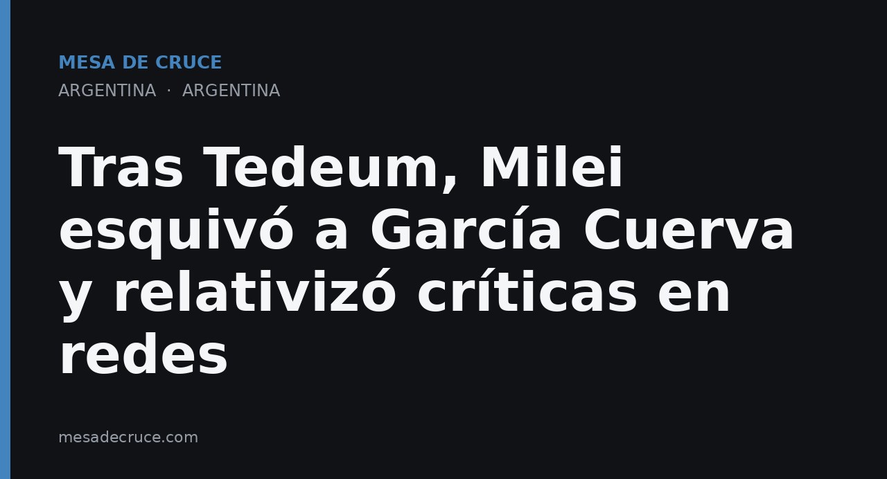 Tras Tedeum, Milei esquivó a García Cuerva y relativizó críticas en redes