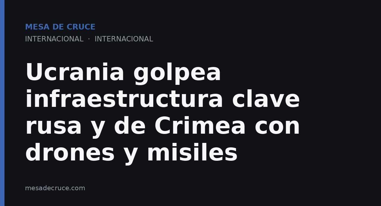 Ucrania golpea infraestructura clave rusa y de Crimea con drones y misiles