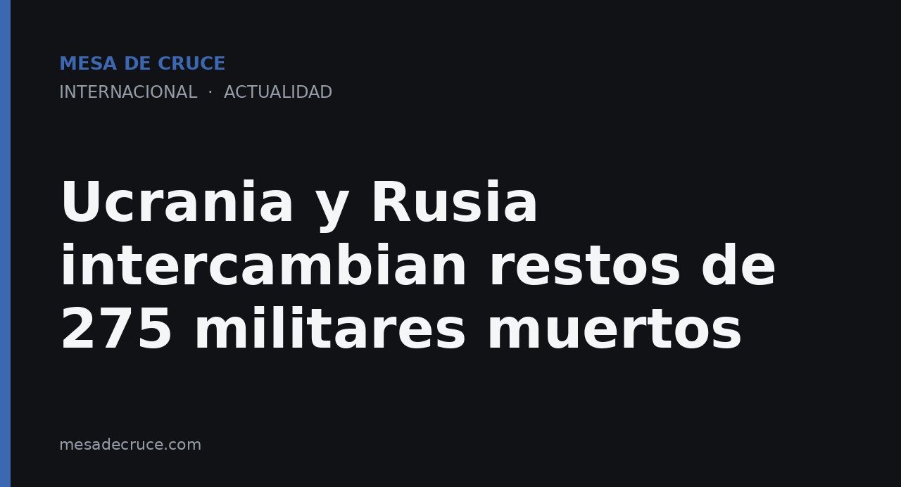Ucrania y Rusia intercambian restos de 275 militares muertos