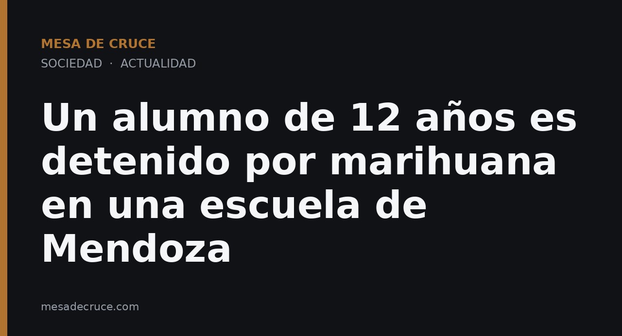Un alumno de 12 años es detenido por marihuana en una escuela de Mendoza