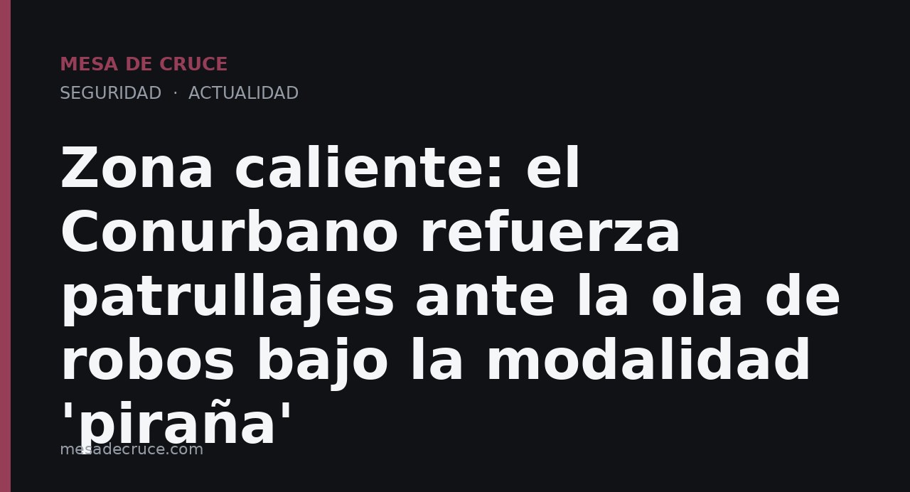Zona caliente: el Conurbano refuerza patrullajes ante la ola de robos bajo la modalidad 'piraña'